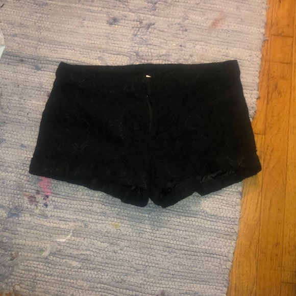 Deb Pants - Women's black lace shorts